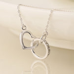 Cadwen Arian - Calon a Chylchyn | Silver Necklace - Linked Heart & Hoop