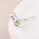 Clustdlysau Styd Arian | Sterling Silver Stud Earrings - Knotted Yarn