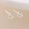Clustdlysau Styd Arian | Sterling Silver Stud Earrings - Knotted Yarn