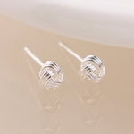 Clustdlysau Styd Arian | Sterling Silver Stud Earrings - Knotted Yarn