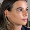 Clustdlysau Styd Arian | Gold Plated Sterling Silver Studs - White Opal
