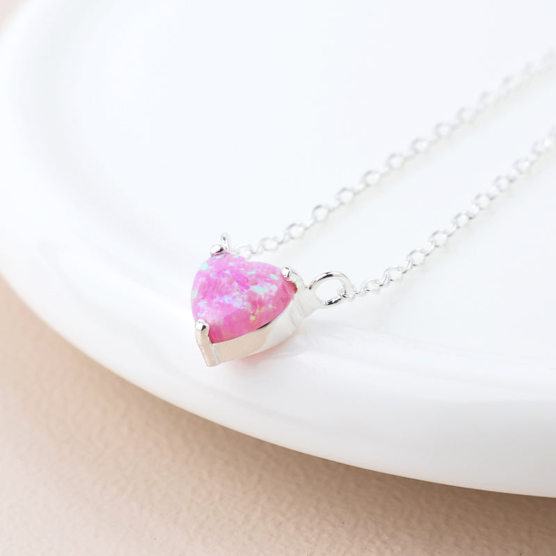 Cadwen Arian | Silver Necklace - Pink Opal Heart