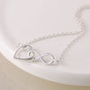 Cadwen Arian - Calon ac Anfeidroldeb | Silver Necklace - Linked Heart & Infinty