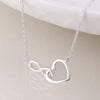 Cadwen Arian - Calon ac Anfeidroldeb | Silver Necklace - Linked Heart & Infinty