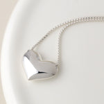 Cadwen Arian - Calon | Sterling Silver Necklace - Heart and Box Chain