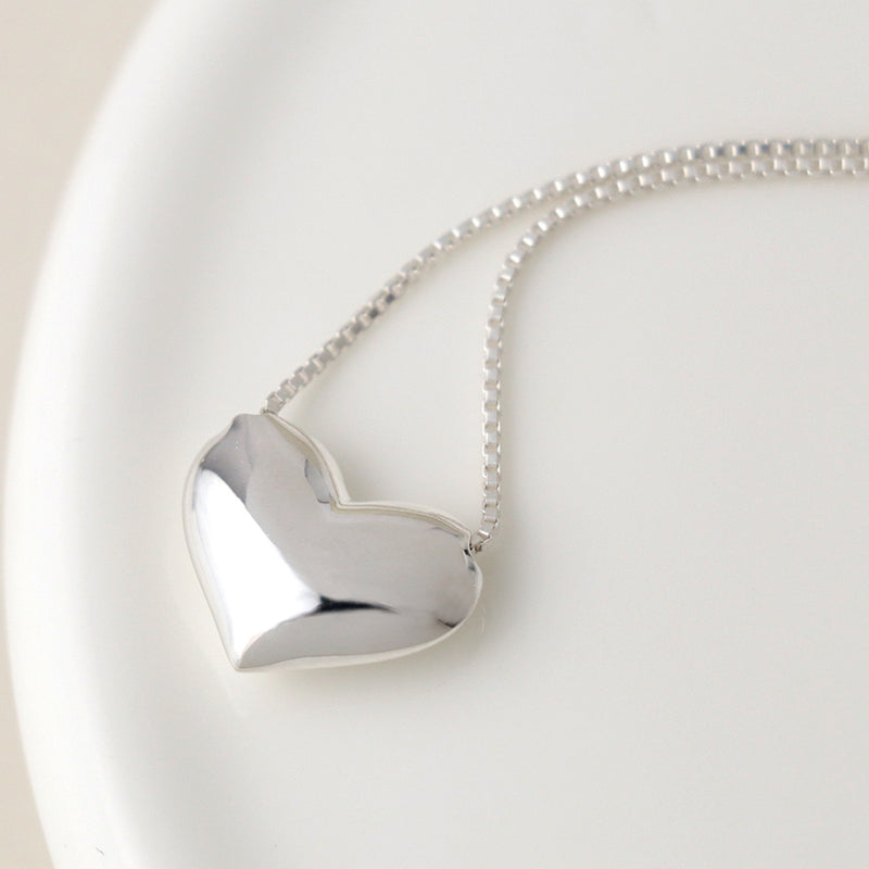 Cadwen Arian - Calon | Sterling Silver Necklace - Heart and Box Chain