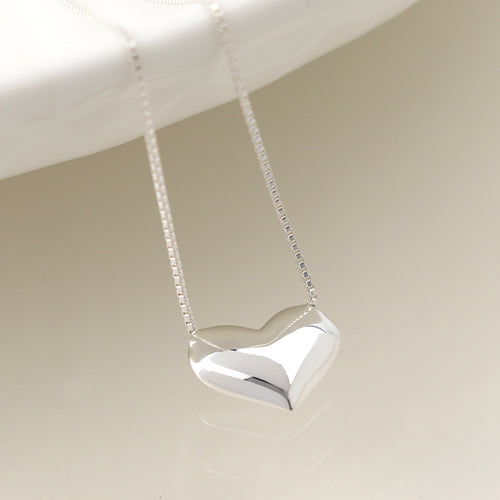 Cadwen Arian - Calon | Sterling Silver Necklace - Heart and Box Chain