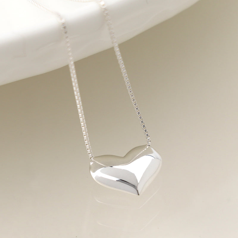 Cadwen Arian - Calon | Sterling Silver Necklace - Heart and Box Chain