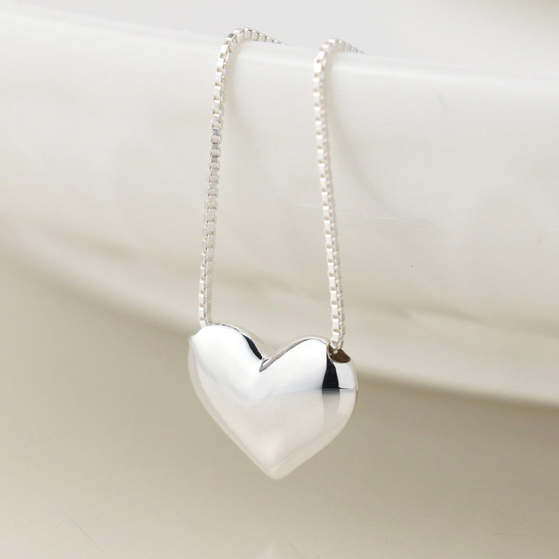 Cadwen Arian - Calon | Sterling Silver Necklace - Heart and Box Chain