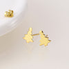 Clustdlysau Styd Arian | Gold Plated Sterling Silver Studs - Christmas Tree
