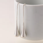 Clustdlysau Arian | Sterling Silver Earrings - Smooth Drop