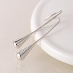 Clustdlysau Arian | Sterling Silver Earrings - Smooth Drop