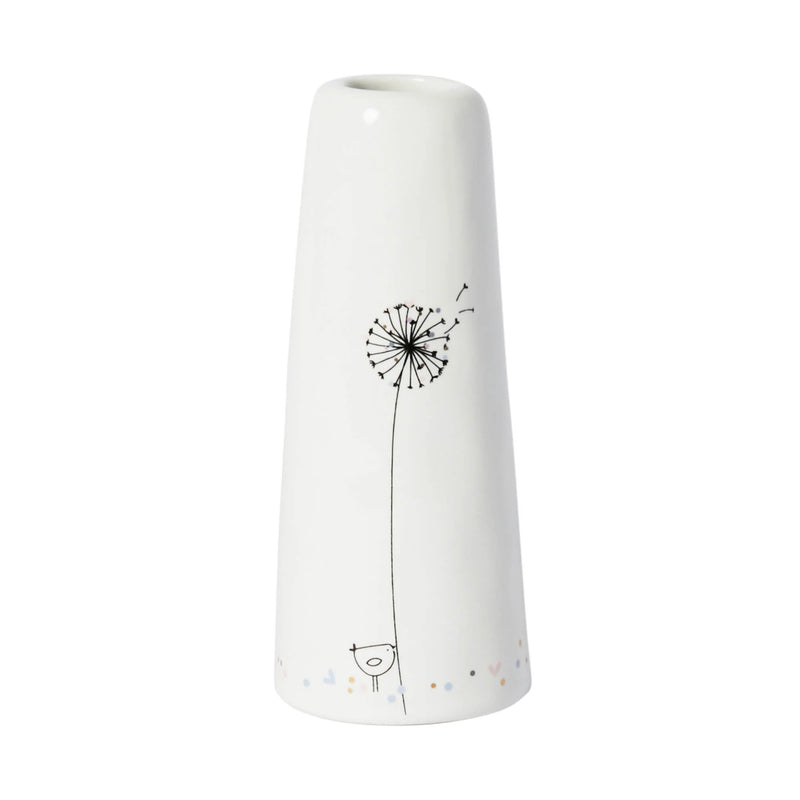 Ffiol Fechan Borslen - Blodau Gwyllt | Porcelain Bud Vase - Wildflowers