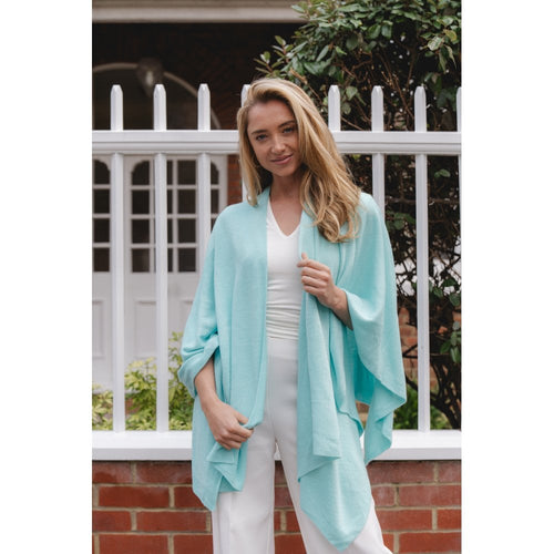 Siôl Tilly - Gwyrddlas | Tilly Knitted Wrap – Aqua