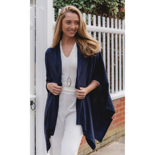 Siôl Tilly - Nêfi | Tilly Knitted Wrap – Navy
