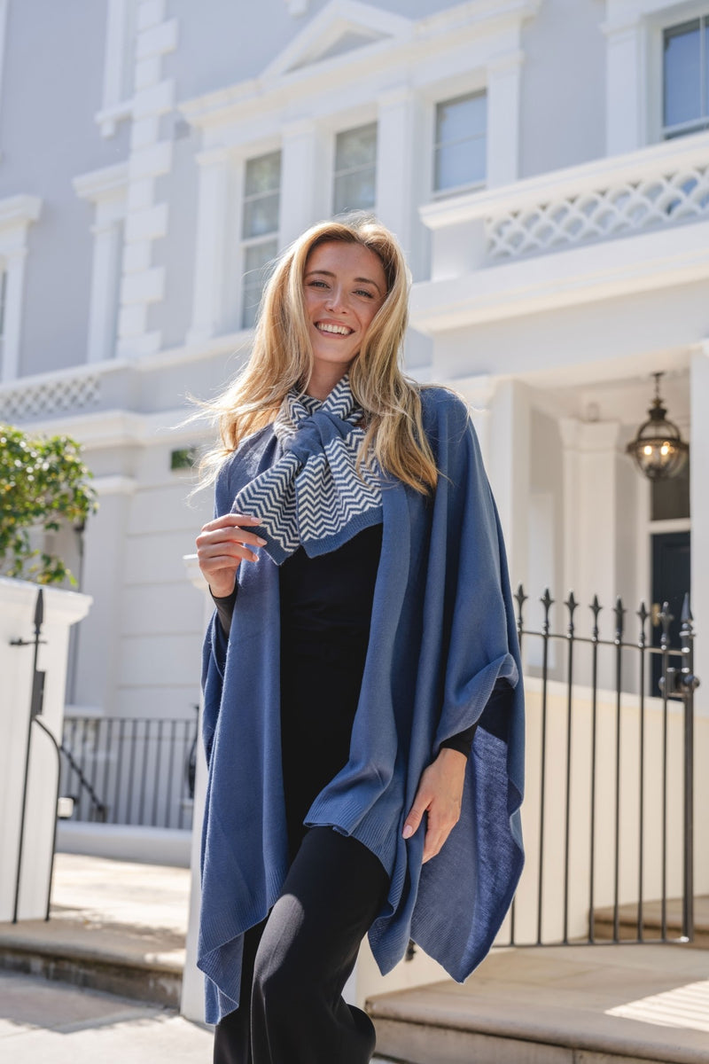 Siôl Tilly - Glas | Tilly Knitted Wrap – China Blue