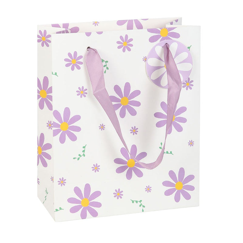 Bag Anrheg Canolig - Llygad yr Haul | Medium Gift Bag - Purple Daisy