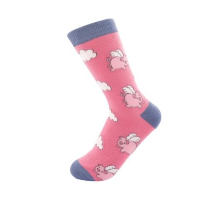 Sanau - Moch yn Hedfan | Miss Sparrow Socks - Flying Pigs
