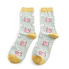 Sanau - Moch yn Hedfan | Miss Sparrow Socks - Flying Pigs Duck Egg