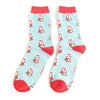 Sanau - Pengwiniaud Ciwt | Miss Sparrow Socks - Cute Penguins Powder Blue