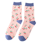 Sanau - Ceirios Bach | Miss Sparrow Socks - Mini Cherries Light Pink