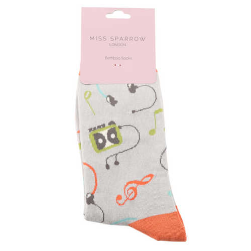 Sanau - Cerddoriaeth Retro | Miss Sparrow Socks - Retro Music Silver