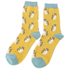 Sanau - Cathod Cŵl | Miss Sparrow Socks - Cool Cats Yellow