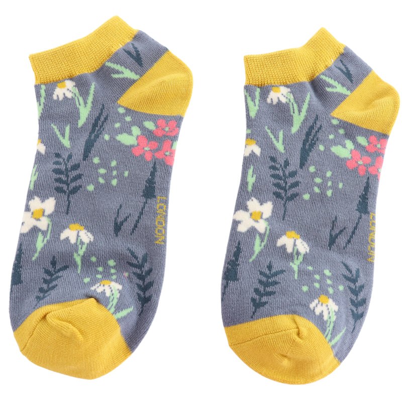 Sanau Treinyrs - Dôl | Miss Sparrow Trainer Socks - Meadow Denim