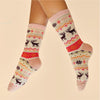 Sanau Powder Cynnes - Pinc Meddal | Powder Knitted Fair Isle Socks - Petal