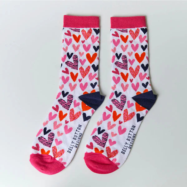 Sanau - Calonnau | Belly Button Socks - Hearts