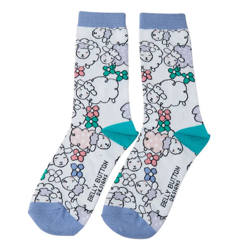 Sanau - Defaid | Belly Button Socks - Sheep