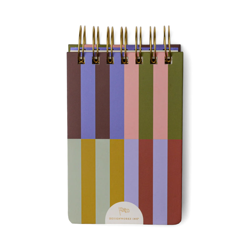 Llyfr Nodiadau Trwchus - Streipiau | Twin Wire Chunky Notepad - Bold Stripes