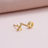 Clustdlysau Styd Swsus Penblwydd - Aur | Birthday Kisses Stud Earrings - Gold