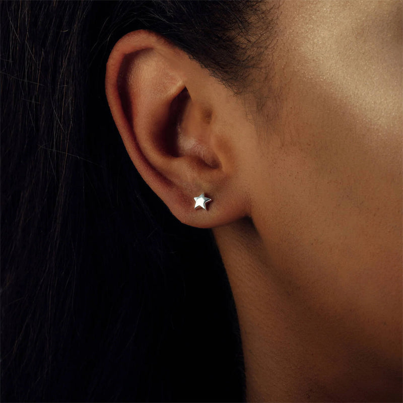 Clustdlysau Styd Seren - Arian | You're a Star Stud Earrings - Silver