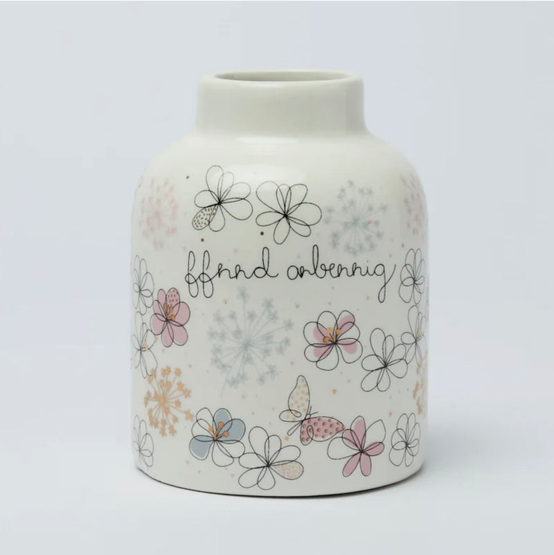 Ffiol Serameg - Ffrind Arbennig | Ceramic Vase - Fabulous Friend, Alliums