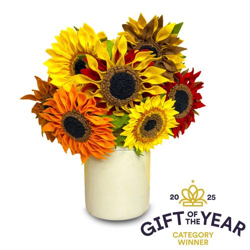 Pecyn Crefft Ffelt - Blodau Haul | Felt Flower Craft Kit - Van Gogh's Sunflowers
