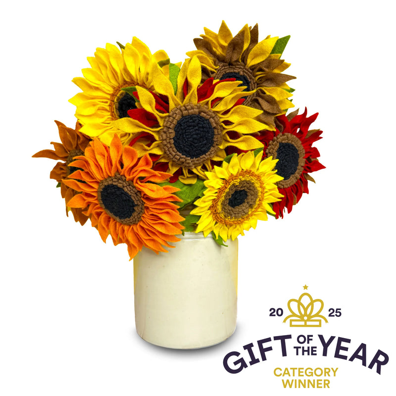 Pecyn Crefft Ffelt - Blodau Haul | Felt Flower Craft Kit - Van Gogh's Sunflowers