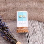 Clustdlysau Styd Cwlwm - Cwlwm Cariad | Love Knot Stud Earrings - Gold
