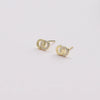 Clustdlysau Styd Cwlwm - Cwlwm Cariad | Love Knot Stud Earrings - Gold
