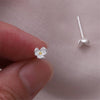 Clustdlysau Styd Blodau - Del | Flower Stud Earrings - Silver
