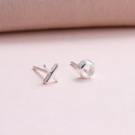 Clustdlysau Styd Swsus - Sws a Chwtsh | Kisses Stud Earrings - Silver