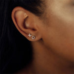 Clustdlysau Styd Swsus - Sws a Chwtsh | Kisses Stud Earrings - Silver