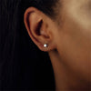 Clustdlysau Styd Seren - Ti'n Seren | Star Stud Earrings - Silver