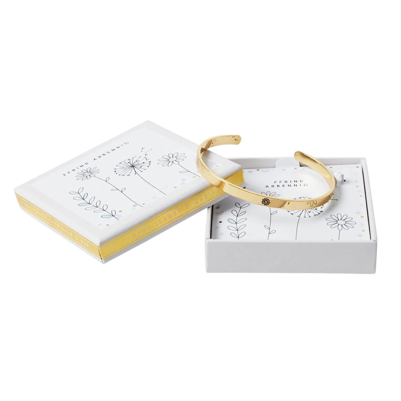 Breichled Hyfryd - Ffrind Arbennig | Gold Plated Boxed Bangle - Special Friend