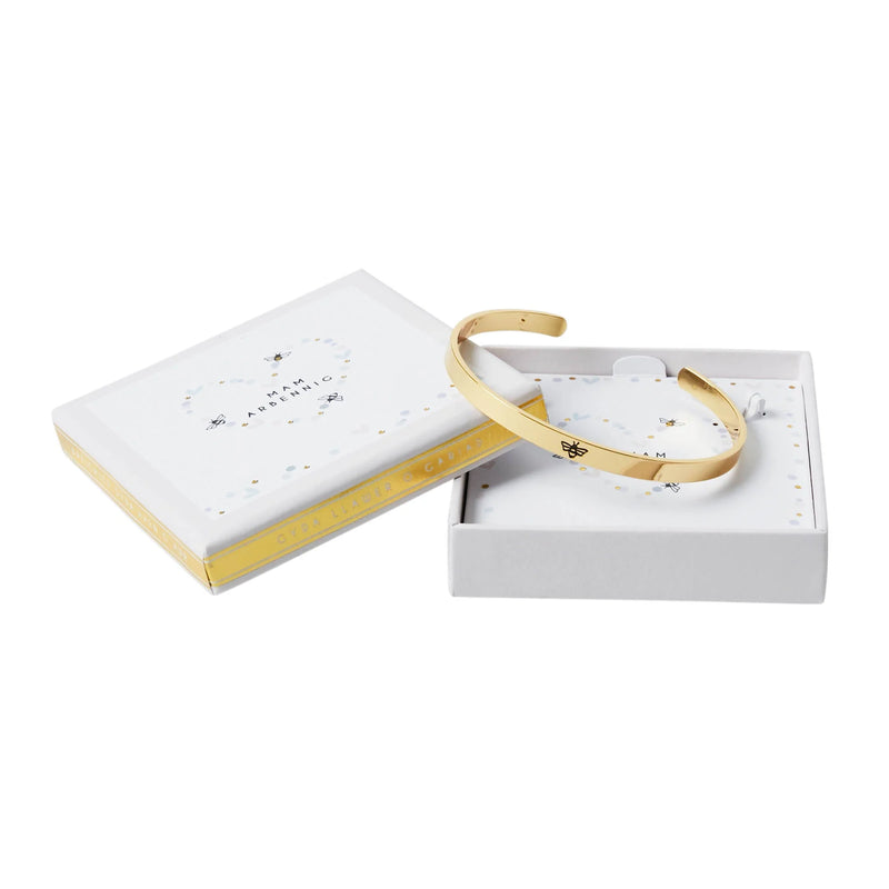Breichled Hyfryd - Mam Arbennig | Gold Plated Boxed Bangle - Special Mam