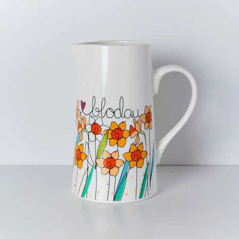 Jwg Flodau Fawr - Cennin Pedr | Large Flower Jug - Daffodils
