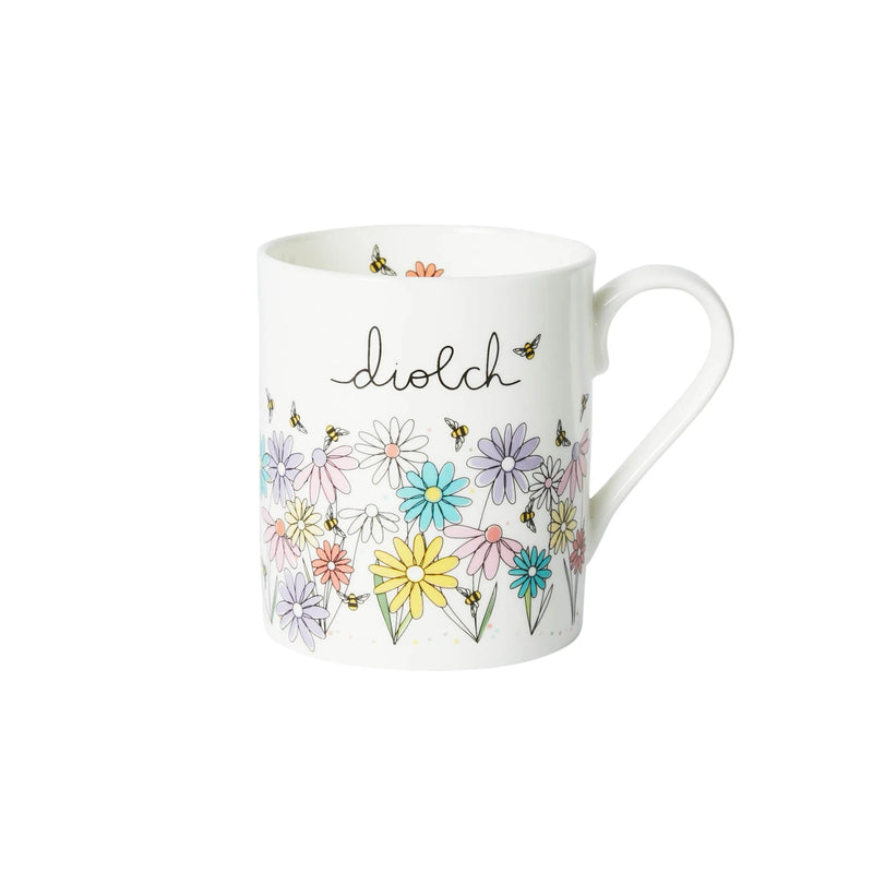 Mwg Tsieina - Diolch | Fine Bone China Mug - Diolch