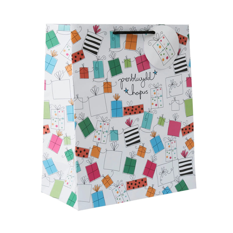 Bag Anrheg Mawr - Penblwydd Hapus | Large Gift Bag - Happy Birthday