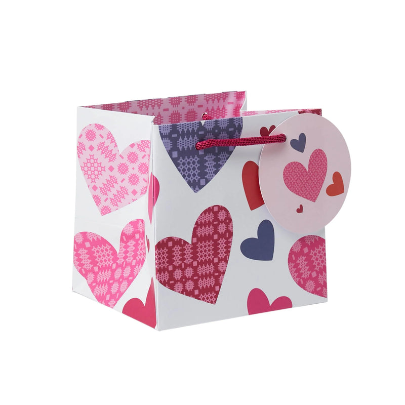 Bag Anrheg Mwg - Calonnau Brethyn | Mug Gift Bag - Tapestry Hearts