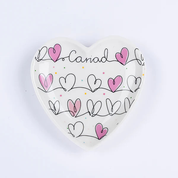 Desgyl Trysorau Serameg - Cariad | Ceramic Trinket Dish - Love